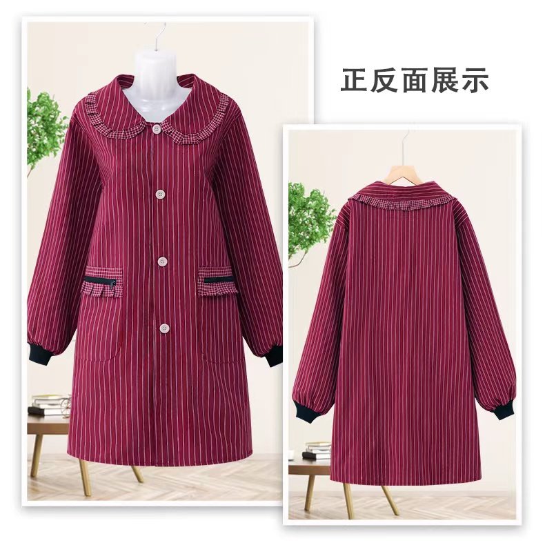 围裙家用干活做饭厨房棉布长袖罩衣新款洋气外穿防油污清洁工作服,淘宝优惠券,粉丝福利购,淘宝优惠卷