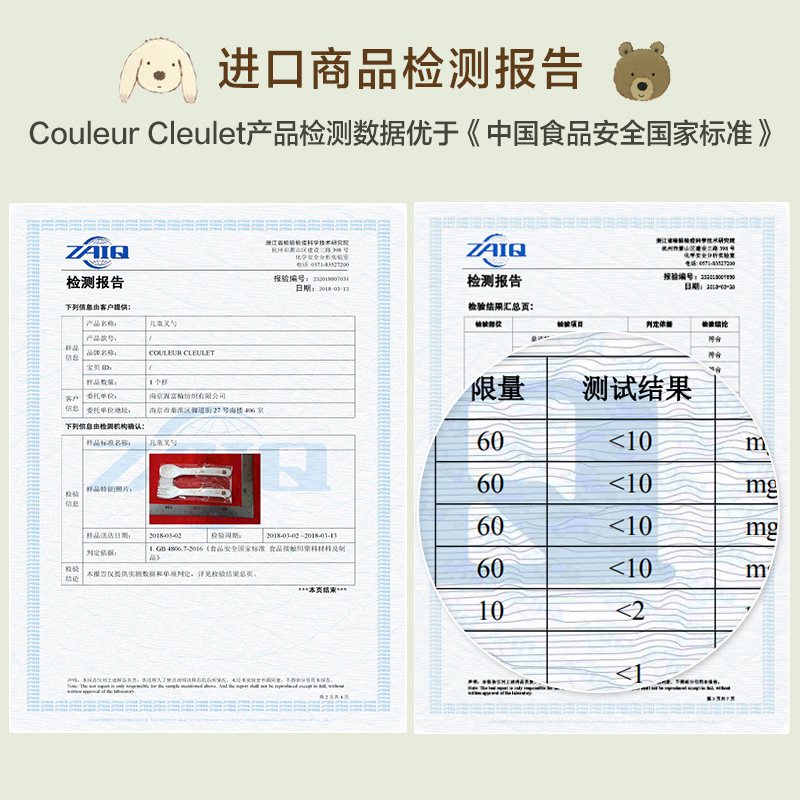 日本进口couleurcleulet宝宝勺子小塑料叉子安全儿童婴儿家用套装-图1