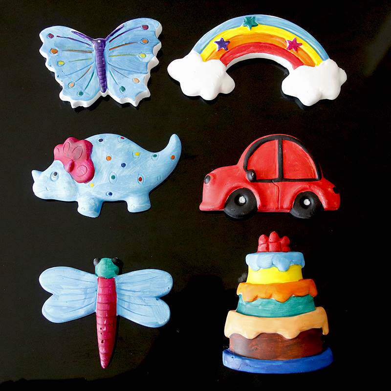 儿童涂色石膏娃娃彩绘涂鸦幼儿园手工diy陶瓷动物雕塑上色画玩具