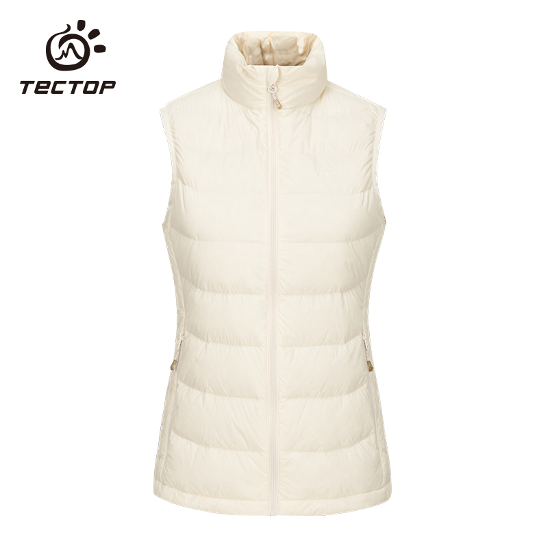 TECTOP/探拓冬季羽绒服女白鸭绒马甲背心保暖轻盈无袖外套坎肩高清大图