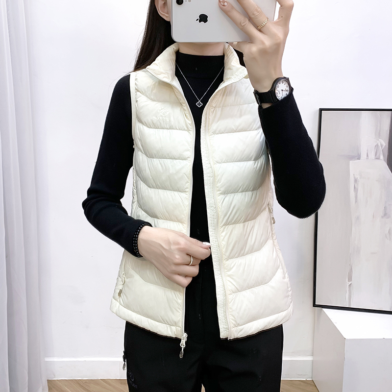 TECTOP/探拓冬季羽绒服女白鸭绒马甲背心保暖轻盈无袖外套坎肩高清大图