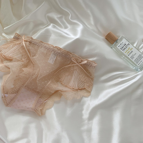 法式性感蕾丝蝴蝶结纯欲风透气抗菌速干新款舒适低腰内裤女 - 图2