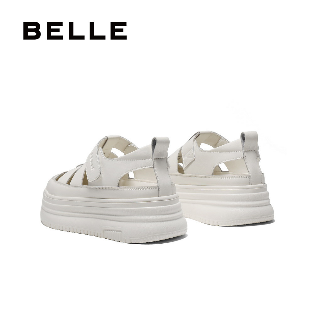 百丽透气罗马凉鞋女夏季新款包头厚底猪笼小白鞋子单鞋B2492BH5,淘宝优惠券,粉丝福利购,淘宝优惠卷