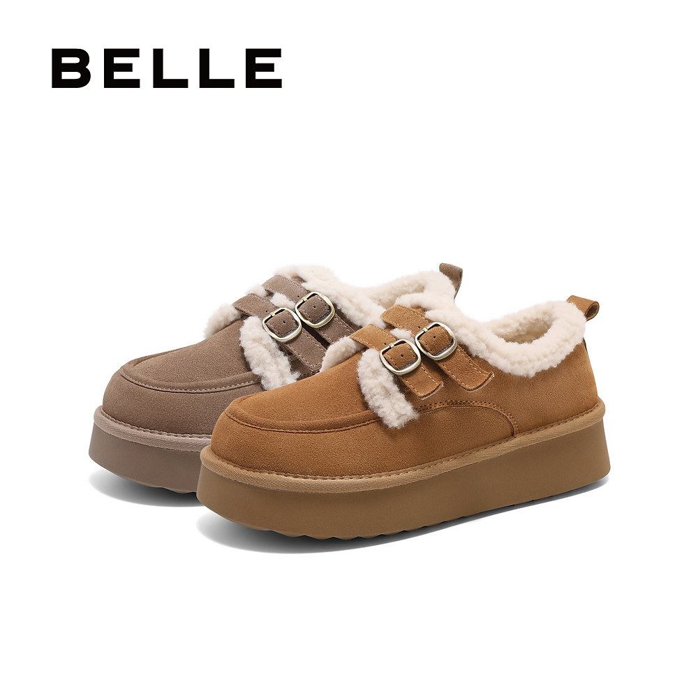 百丽毛毛加绒保暖勃肯鞋冬新款女鞋子雪地靴运动休闲鞋B2316DM4,淘宝优惠券,粉丝福利购,淘宝优惠卷