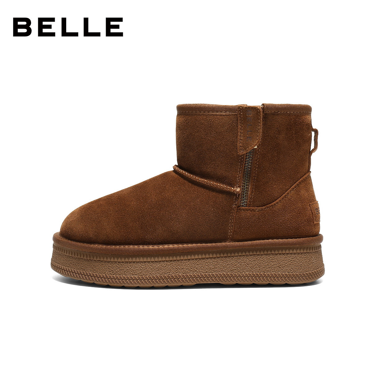 百丽保暖厚底增高雪地靴子女冬新商场款毛毛棉鞋休闲短靴F3C1DDD5,淘宝优惠券,粉丝福利购,淘宝优惠卷