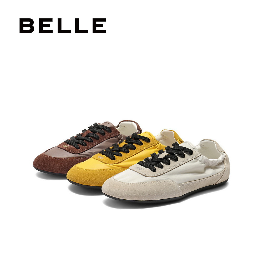 百丽女鞋子平底透气复古德训鞋秋季新款薄底运动休闲鞋D9C1DCM5,淘宝优惠券,粉丝福利购,淘宝优惠卷