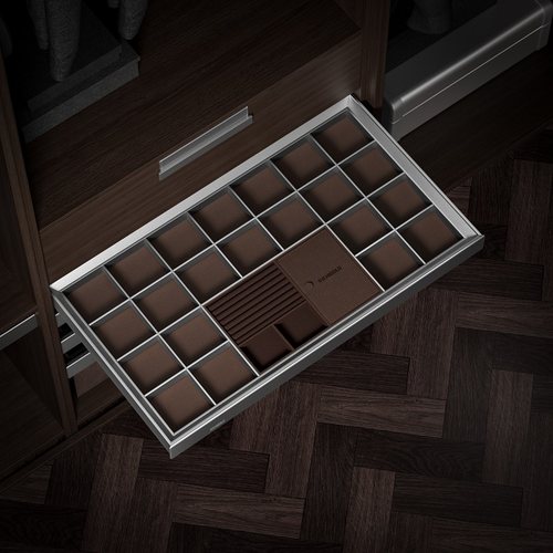 悍高衣帽间收纳衣柜拉篮内衣收纳篮阻尼抽拉多功能收纳篮裤架 - 图1