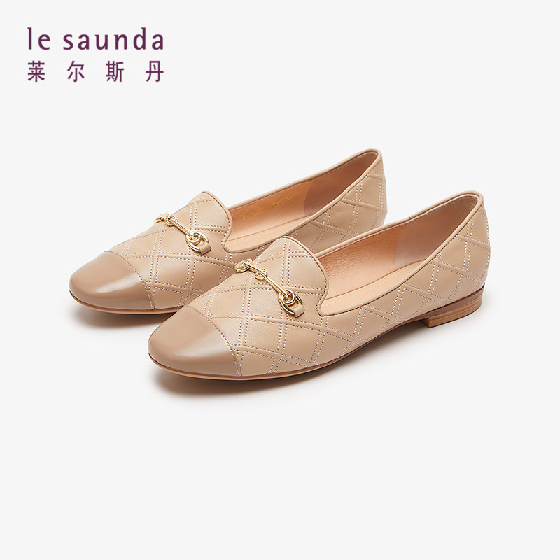 清仓特卖 莱尔斯丹商场同款拼接饰扣平底深口乐福女单鞋5M15002,淘宝优惠券,粉丝福利购,淘宝优惠卷