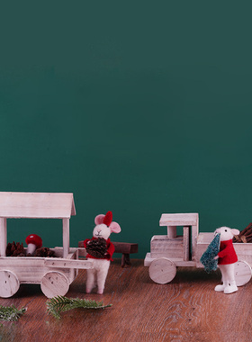 手推车模型木质工艺品复古