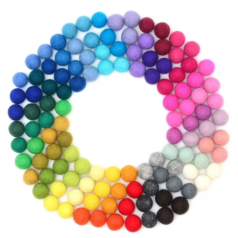 多巴胺色系3cm实心羊毛毡球羊毛球DIY手工配饰配件圆球圣诞装饰,淘宝优惠券,粉丝福利购,淘宝优惠卷