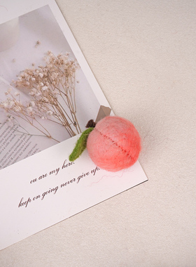 全羊毛迷你精致小桃子装饰配件