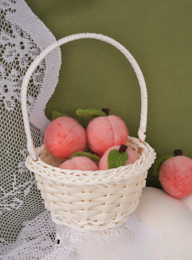 全羊毛迷你精致小桃子装饰配件