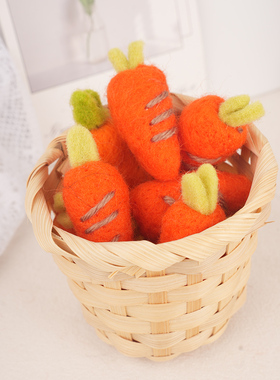 羊毛毡小胡萝卜装饰摆件场景搭配