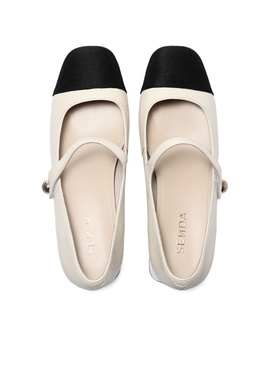 森达奥莱玛丽珍鞋女春季商场同款小香风通勤单鞋粗跟拼接SNM01CQ3