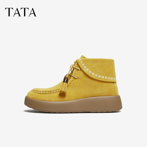 TATA他她勃肯鞋新款女鞋复古厚底增高鞋休闲软底鞋子4WY01DD5奥莱 - 图0