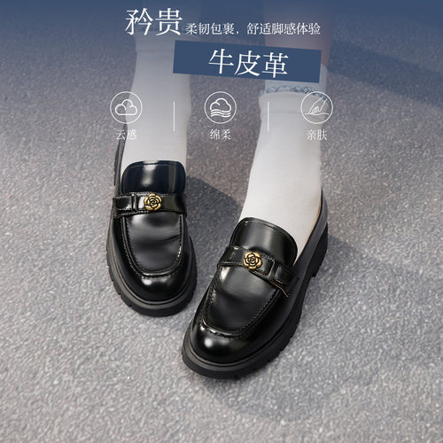 百思图春夏秋季新款乐福鞋时尚潮流复古学院风女单鞋C5871CA5 - 图0