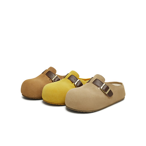 天美意2025秋新款纯色厚底百搭一脚蹬半拖鞋女勃肯鞋KK059CH5 - 图3