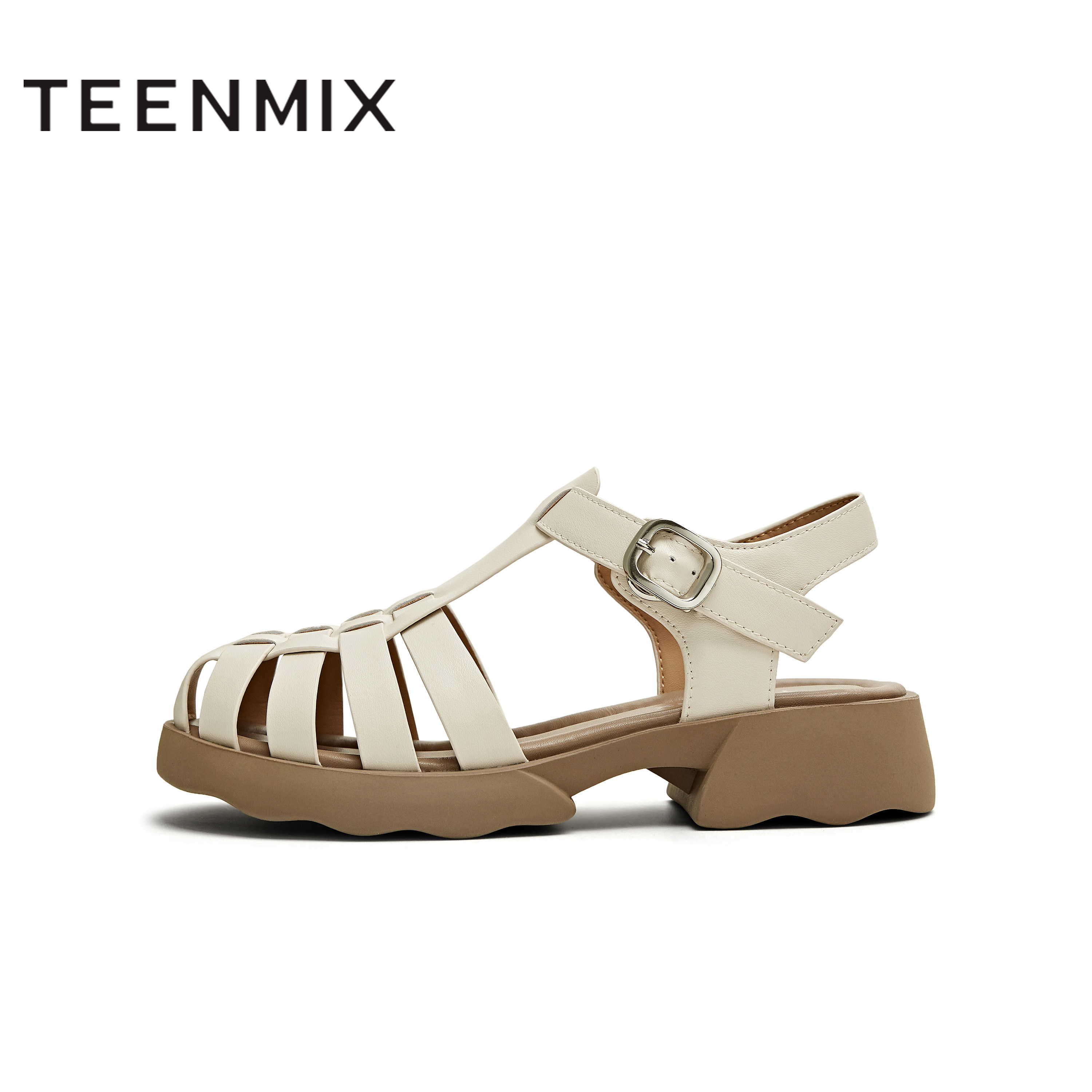 天美意2025新款时尚休闲猪笼镂空透气包头女罗马凉鞋KL008BL5,淘宝优惠券,粉丝福利购,淘宝优惠卷