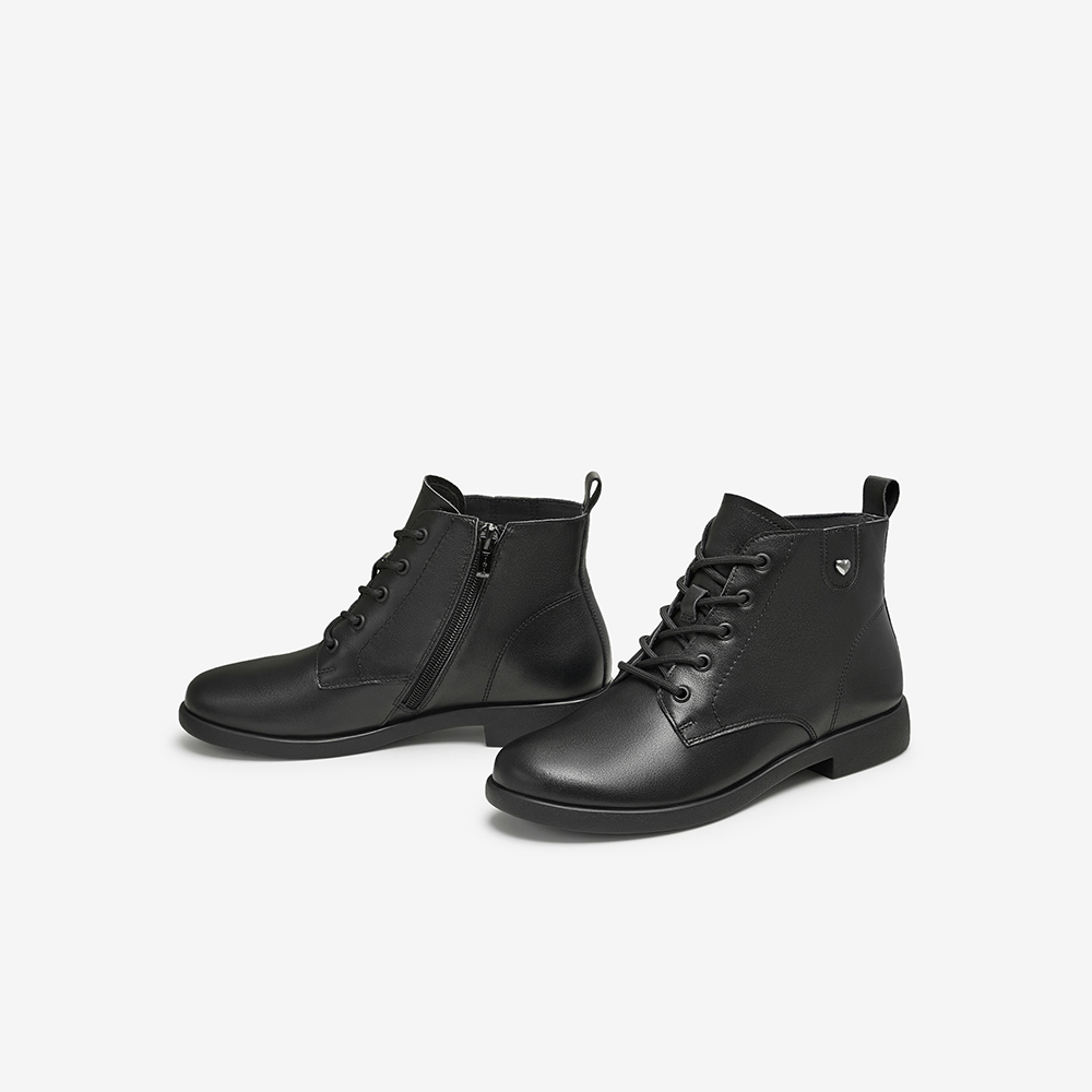 TATA他她休闲马丁靴女靴真皮简约平底短靴子奥莱秋冬新款7BJ48DD4 - 图3