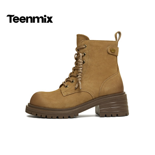 天美意冬新款商场同款系带户外百搭增高女马丁靴BM671DD5 - 图0