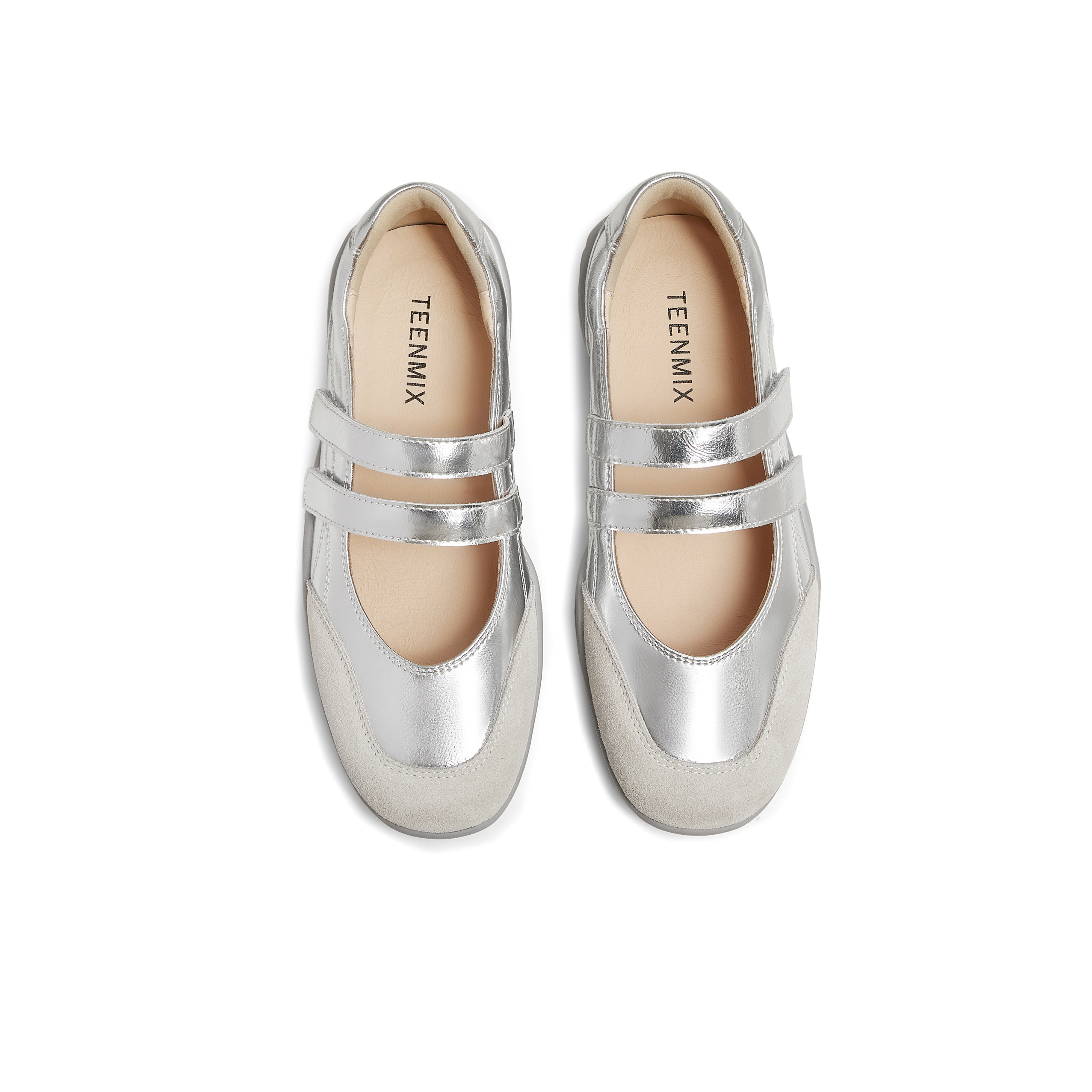 天美意复古厚底银色玛丽珍皮鞋女休闲浅口单鞋2025秋新款KH008AA5,淘宝优惠券,粉丝福利购,淘宝优惠卷