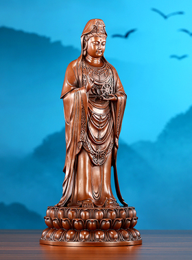 紫铜人物象普陀观音像