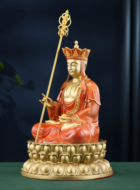 手工作色黄铜材质地藏王坐像