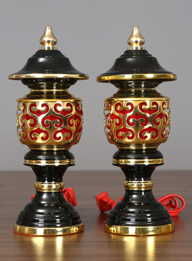 佛前水晶观音寺庙插电供灯