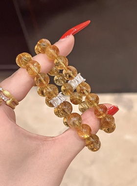 【日富一日】天然黄塔晶手链女招财转运饰品轻奢高级感黄水晶手串