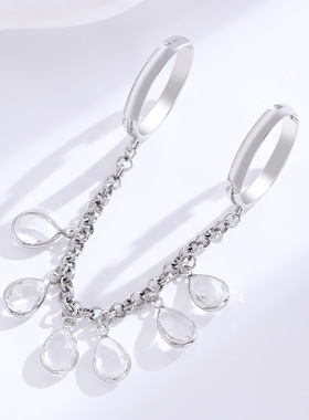 Elegant girl chain rings jewelry tassel finger ring women's