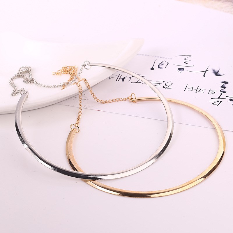 Female Metal Thin Necklaces Clavicle Chains Sweater choker - 图1