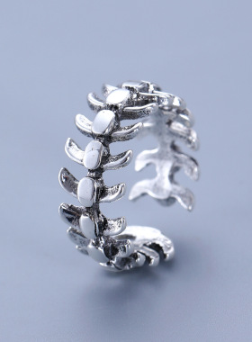 Dragon bone design retro opening adjustable finger ring men