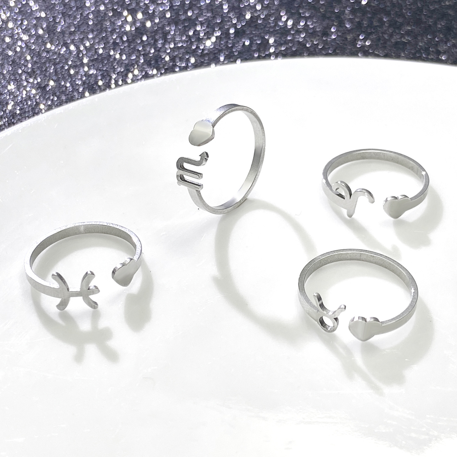 12星座戒指 Simple Twelve Constellations rings Love Tail Ring - 图0