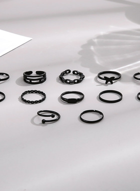 new black butterfly joint ring set women love rings 蝴蝶戒指