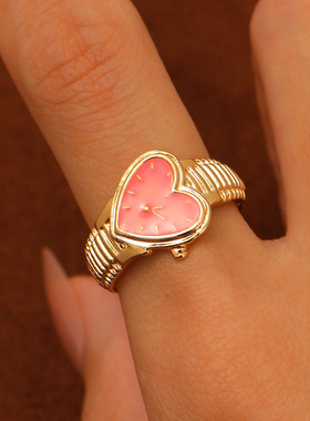 表戒指 New Vintage Love Small Gold Watch Ring Fashion Couple
