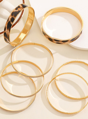 豹纹手镯Leopard print bracelet women Exaggerated accessories