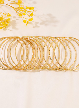 women Bohemian multi-layer alloy bracelet set punk jewelry环