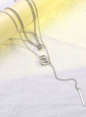 Tassel double layered necklace women summer accessories