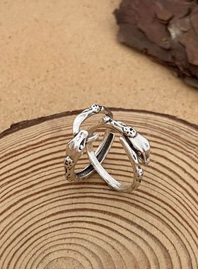 Vintage Serpentine Ring Women's Rose Ring女玫瑰花指环戒指