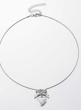 women sweet Retro bow heart-shaped snake bone necklace girl