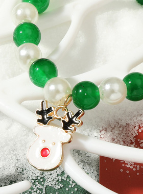 圣诞女手串Christmas Beaded Bracelet Antler crystal bracelet