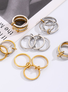 关节戒 atmosphere New Ring Punk Retro Joint Ring Women's Set