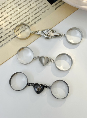 情侣爱心戒指套装气质食指戒指环