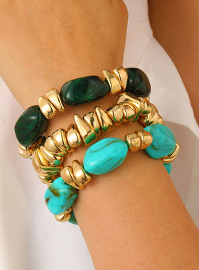 New Fashion Retro Turquoise Bracelet Bead Set Bracelet手串女