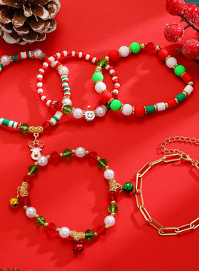 Christmas Gift Snowman Bracelet Set Hand String Santa Claus