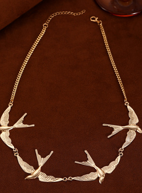 New jewelry necklace women's swallow collarbone chain 短项链