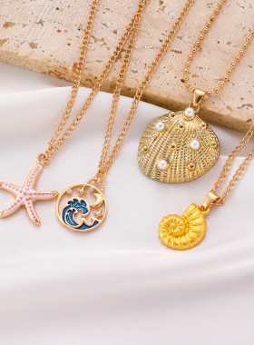 New personalized ocean beach shell shaped collarbone chain