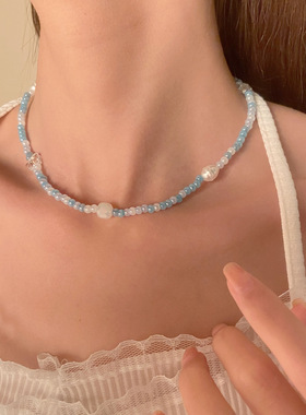 New necklace colorful butterfly stars Collarbone chain项链