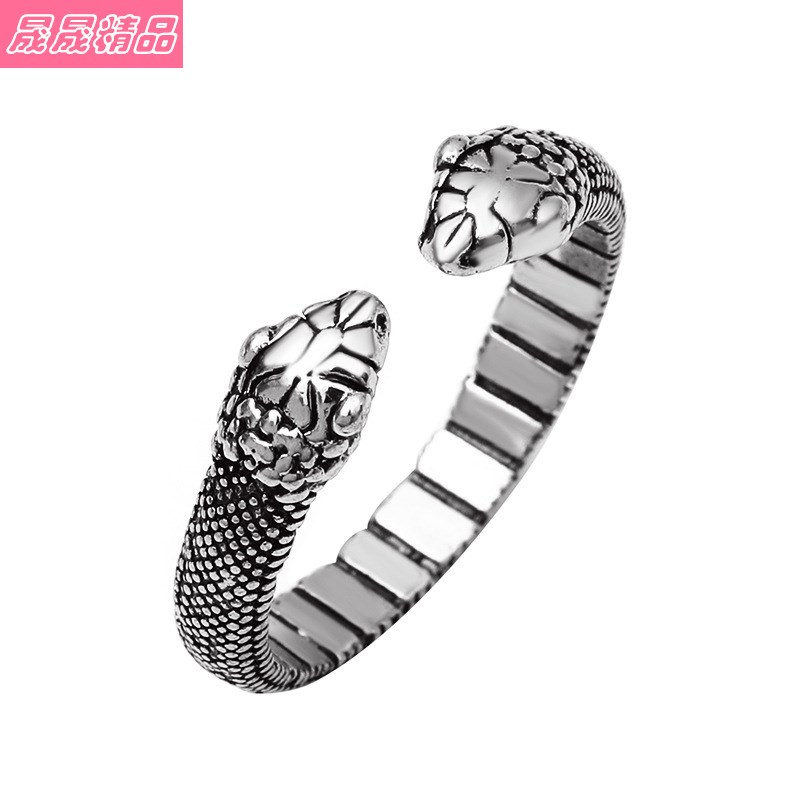 Creative Metal Snake Rings Personality Retro Punk Joint ring - 图3