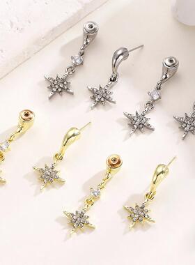women eight pointed star earrings with light luxury earring